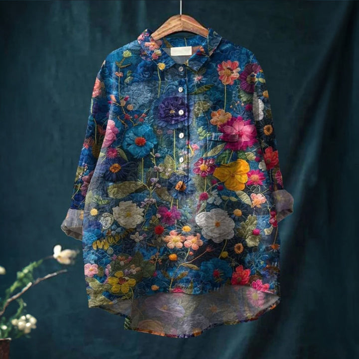 Blouse Vintage À Imprimé Floral