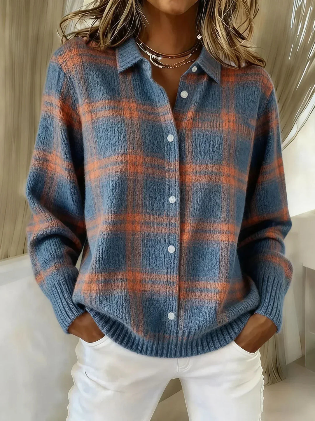 Céleste | Cardigan à carreaux