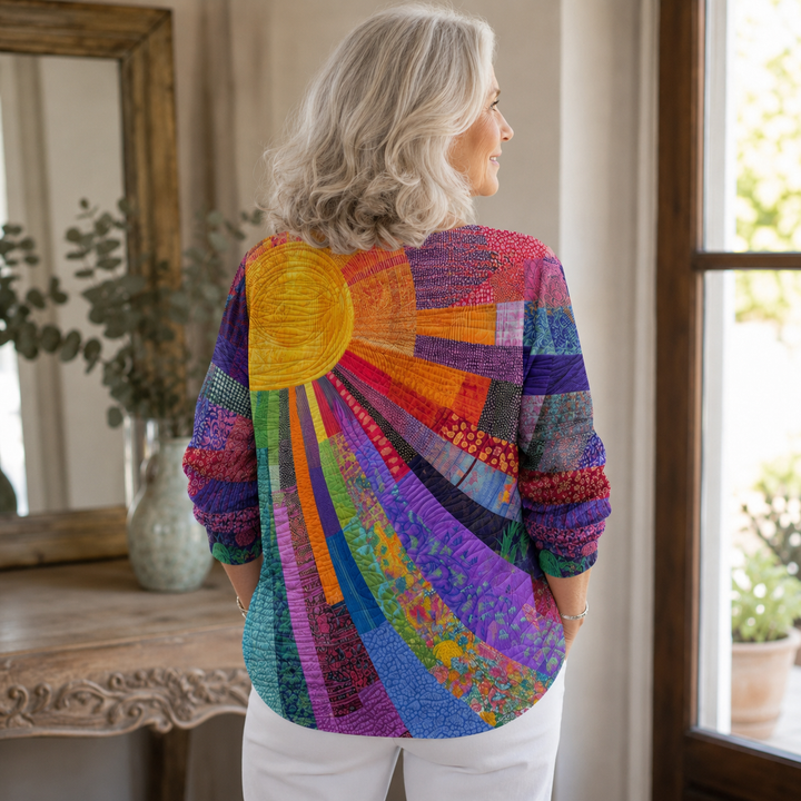 Lumière | Blouse à imprimé patchwork multicolore