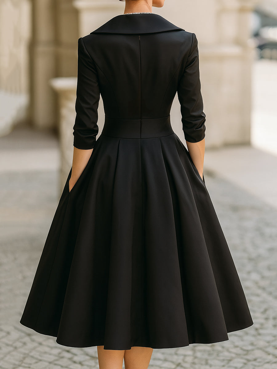 Lina - Robe midi en satin