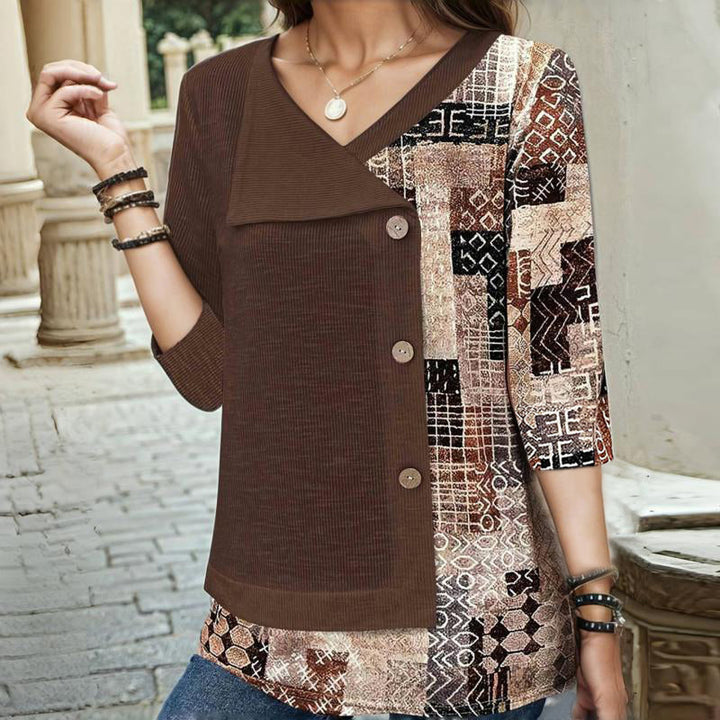 Blouse À Imprimé Ethnique Vintage