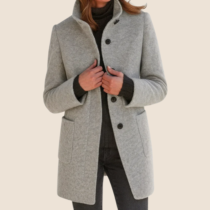 Mathilde | Manteau boutonné col droit