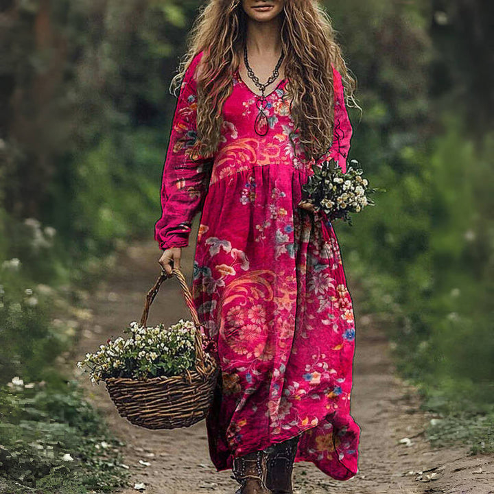 Robe Vintage À Imprimé Floral