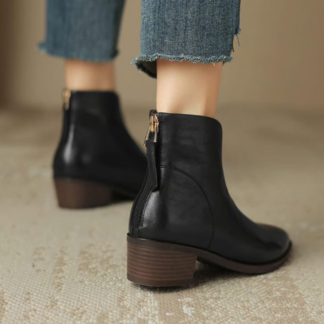 Anita - Bottines de luxe à talons bas