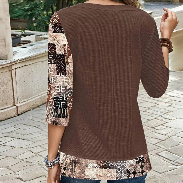 Blouse À Imprimé Ethnique Vintage