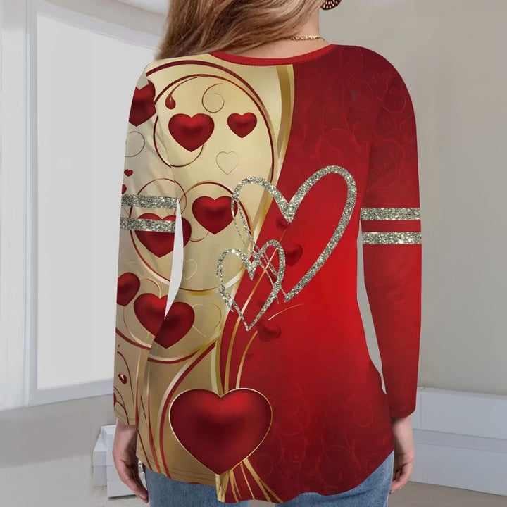 T-Shirt Vintage À Imprimé Coeur