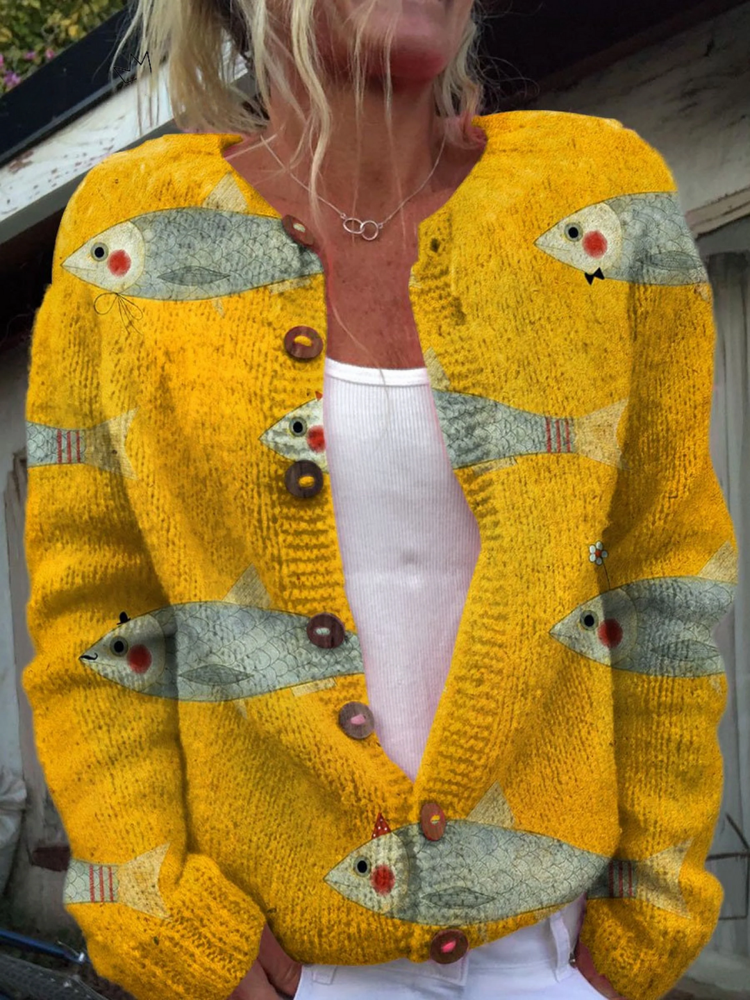 Ondine | Cardigan à imprimé poissons