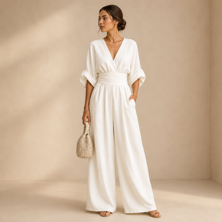Viviane | Combinaison palazzo col V
