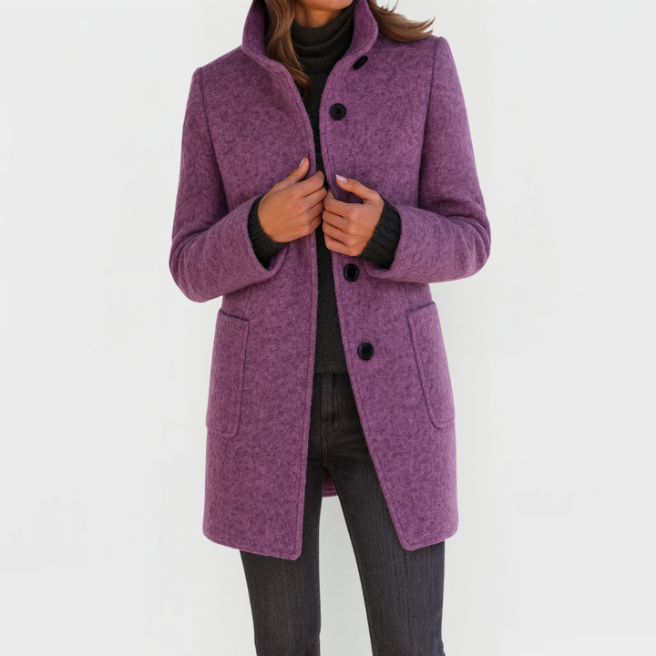 Mathilde | Manteau boutonné col droit
