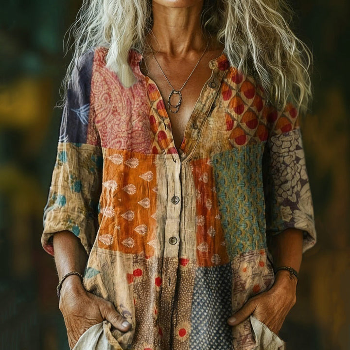 【Manches Longues】Chemisier Vintage Décontractée