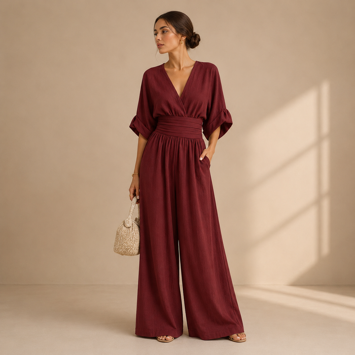 Séraphine | Combinaison palazzo col V