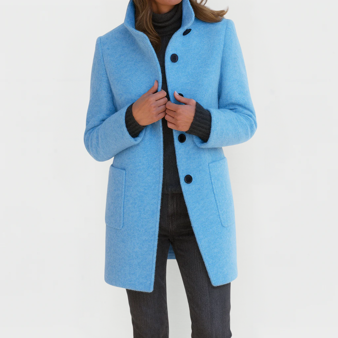 Mathilde | Manteau boutonné col droit