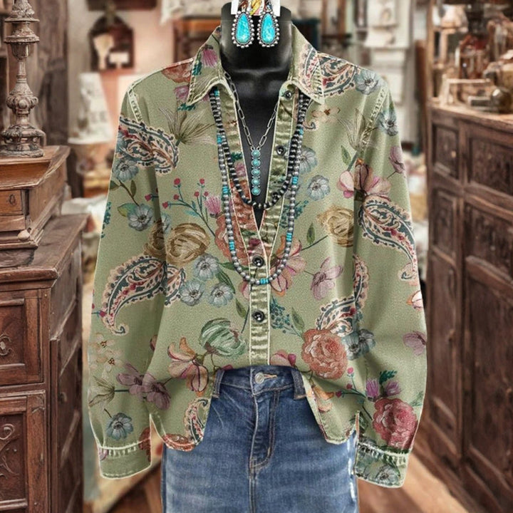 Chemisier À Imprimé Floral Vintage