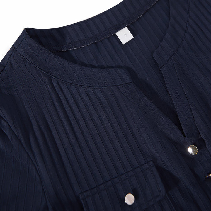 Blouse Décontractée De Couleur Unie