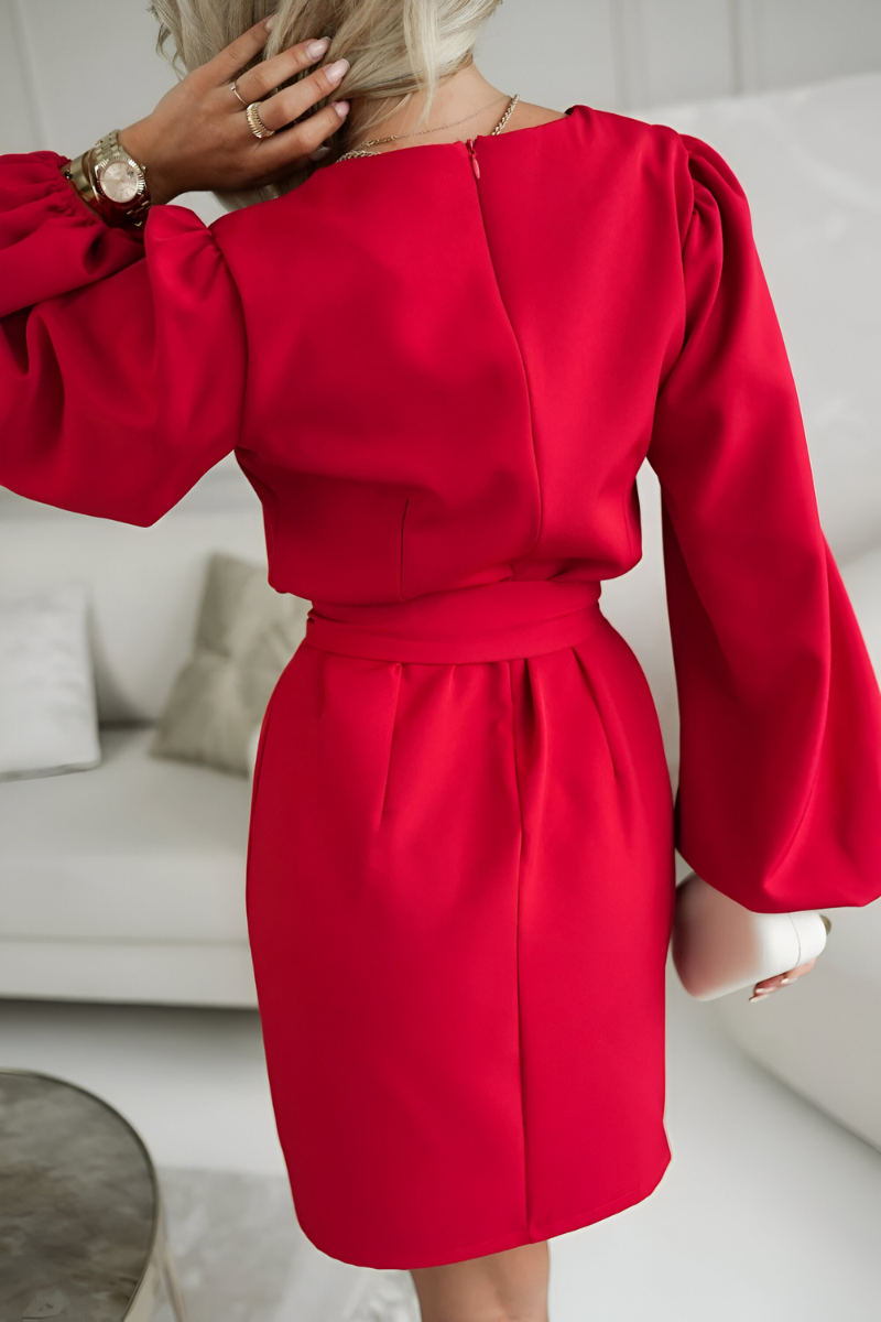 Lira™ | Élégante Robe Ceinturée en Satin