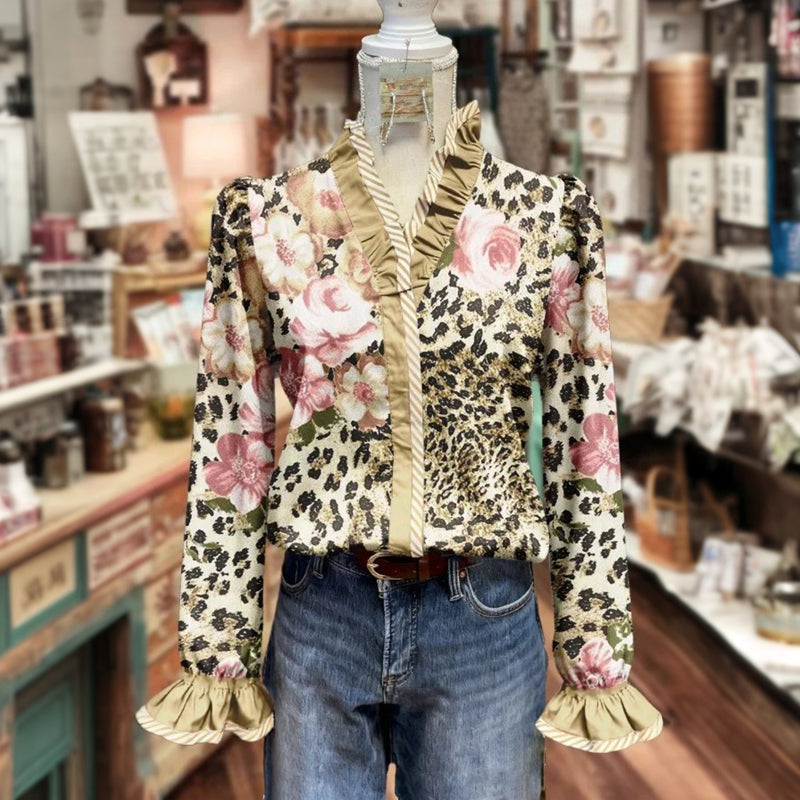 Blouse Vintage À Imprimé Floral