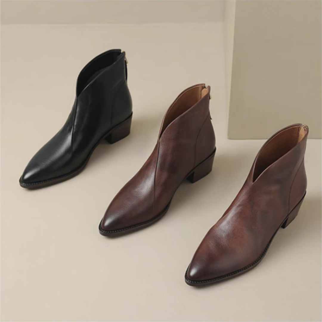 Anita - Bottines de luxe à talons bas