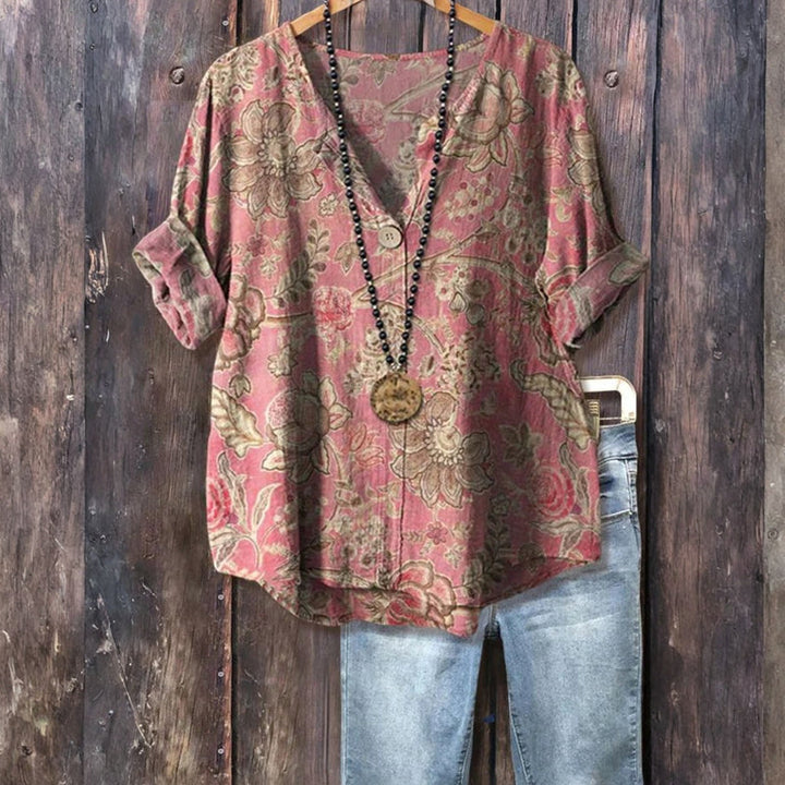 Blouse À Imprimé Floral Vintage
