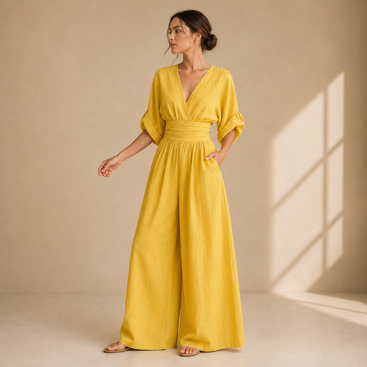 Séraphine | Combinaison palazzo col V