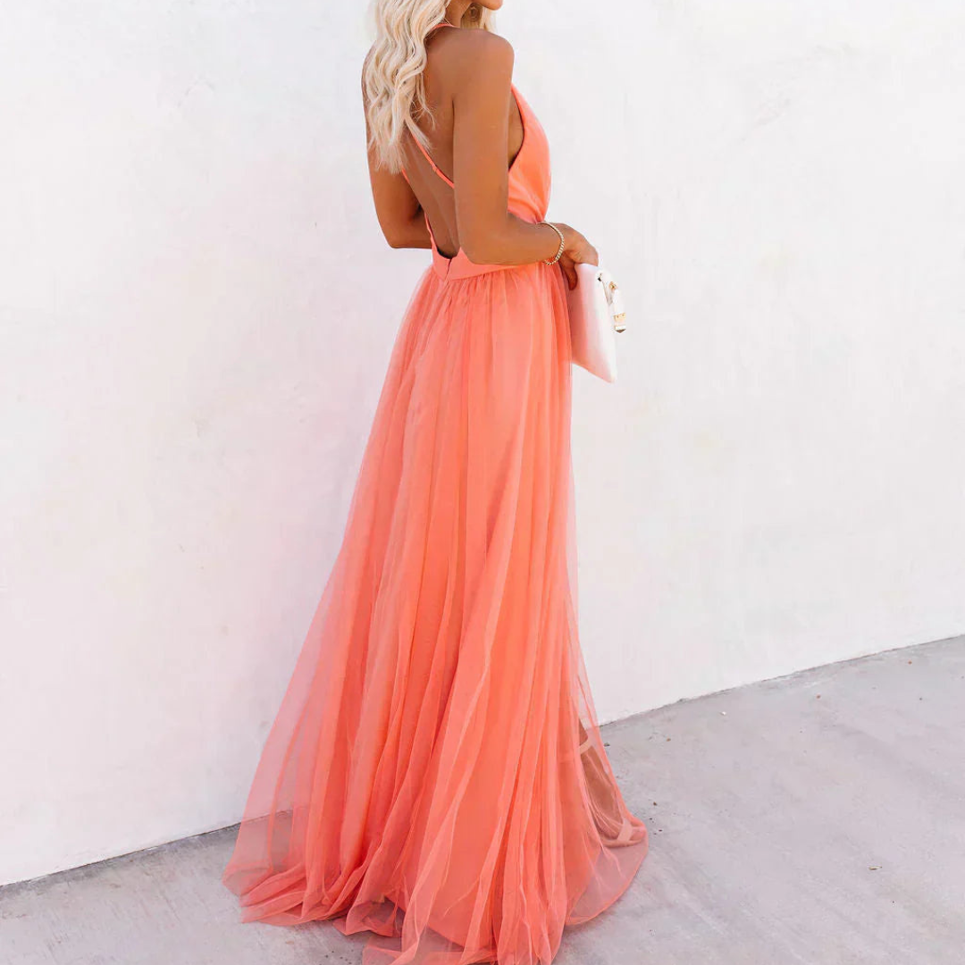 Isabelle | Robe Maxi Lumière Corail