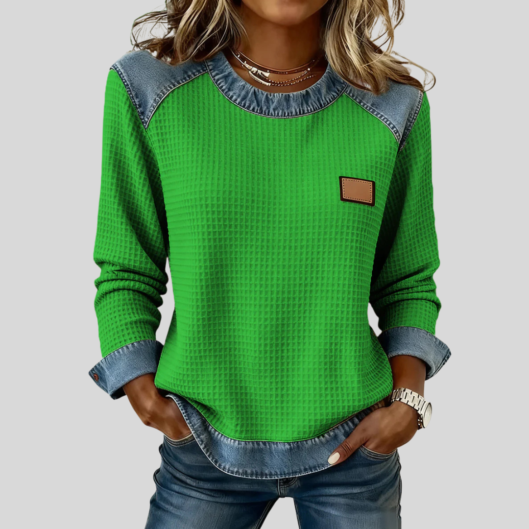 DELACROIX | Sweat Gaufré Effet Denim pour Femme Amélie
