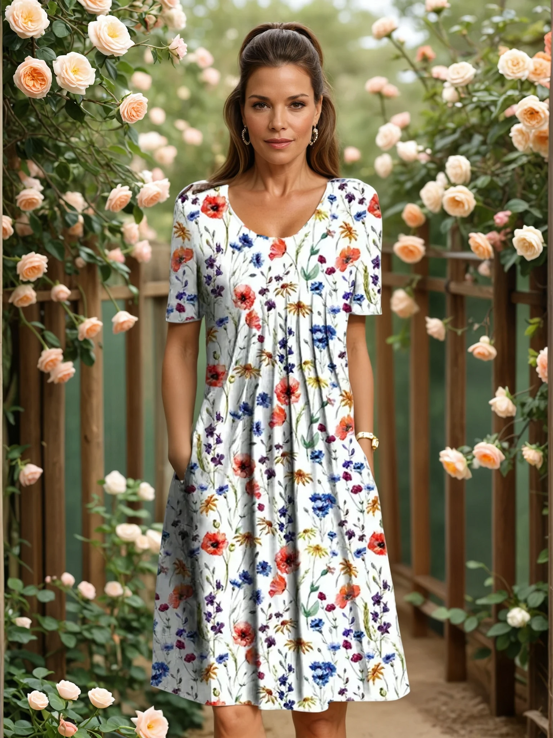 Rosalie | Robe fleurie à coupe empire