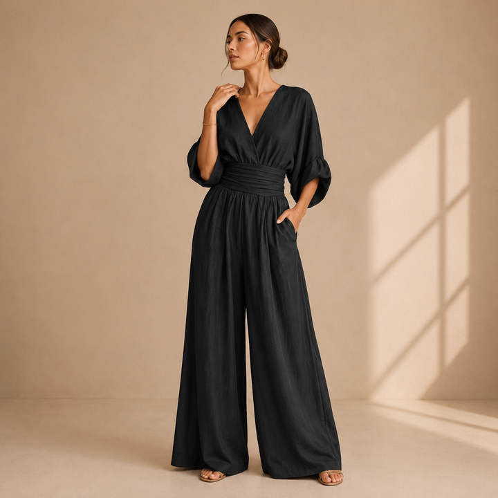 Séraphine | Combinaison palazzo col V