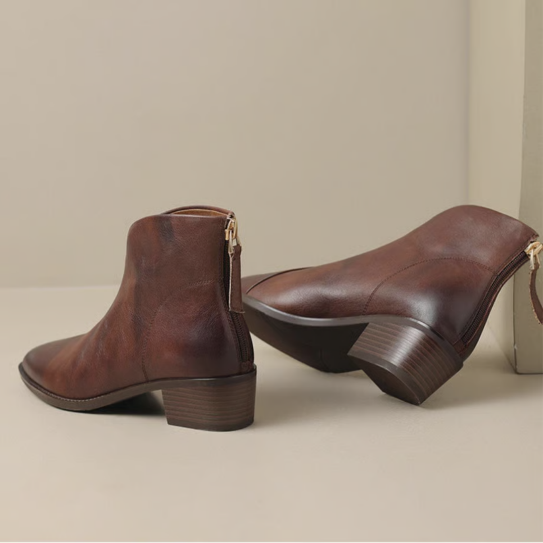 Anita - Bottines de luxe à talons bas