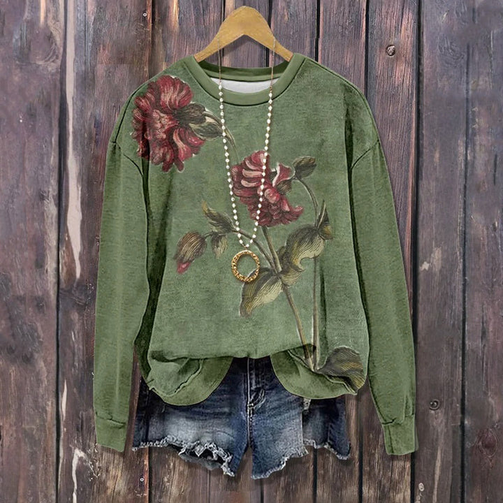 Sweat-Shirt Vintage À Imprimé Floral