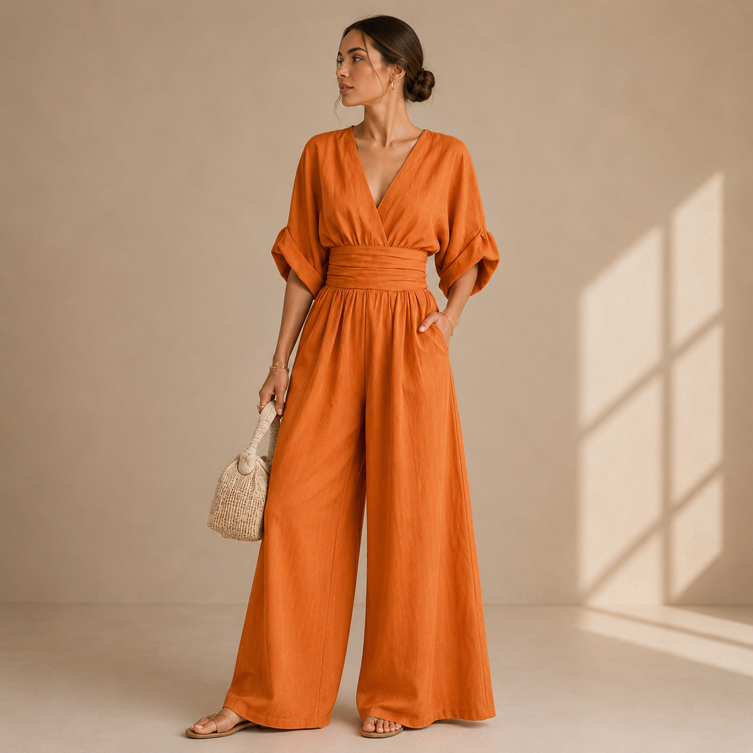 Séraphine | Combinaison palazzo col V