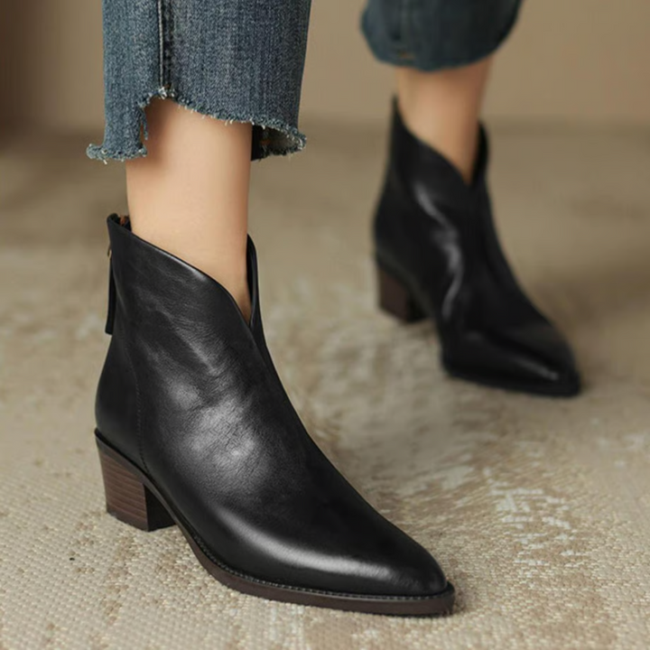 Anita - Bottines de luxe à talons bas