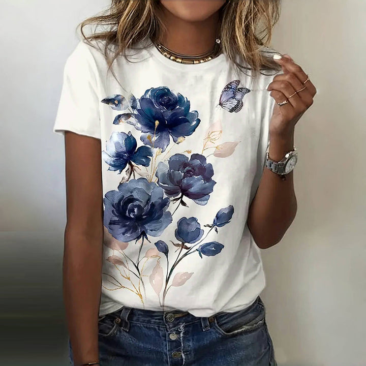 T-Shirt À Imprimé Floral Vintage
