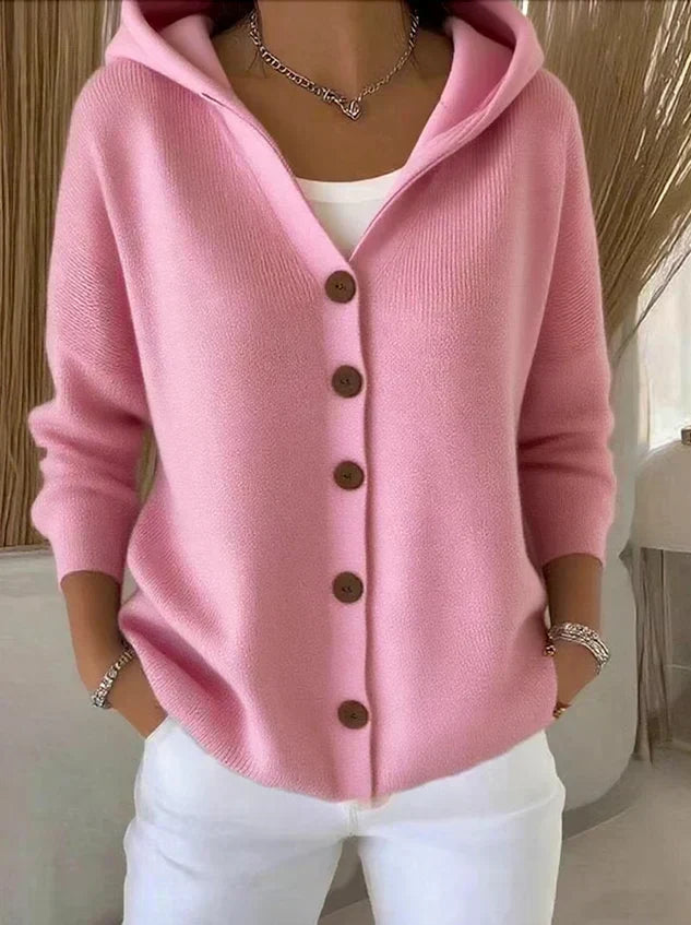 Ninon | Cardigan à capuche boutonné