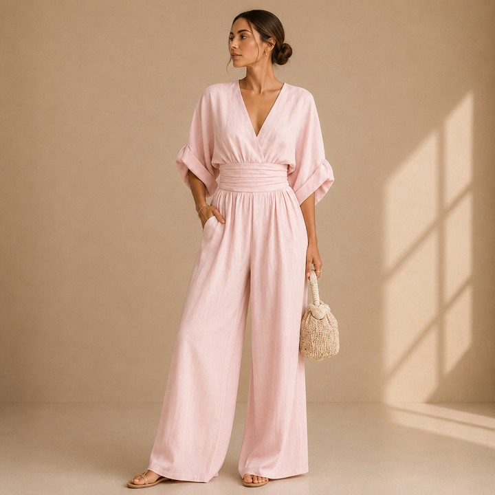 Séraphine | Combinaison palazzo col V