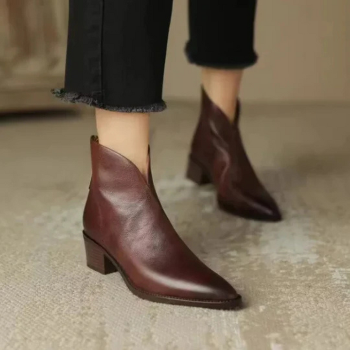 Anita - Bottines de luxe à talons bas