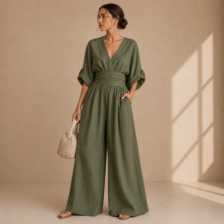 Viviane | Combinaison palazzo col V
