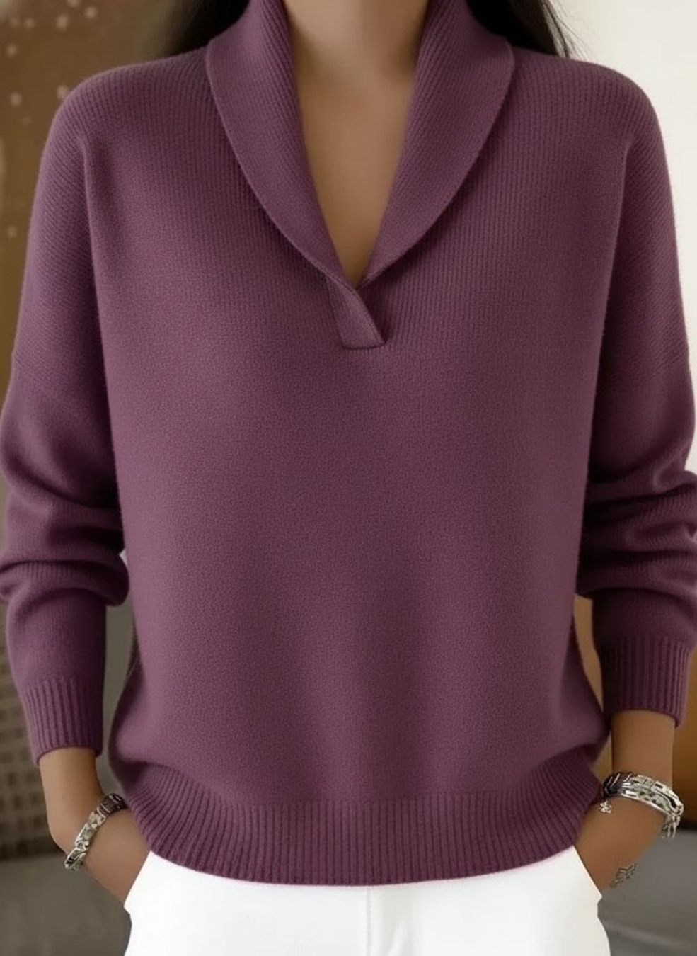 Isabeau | Pull col châle doux
