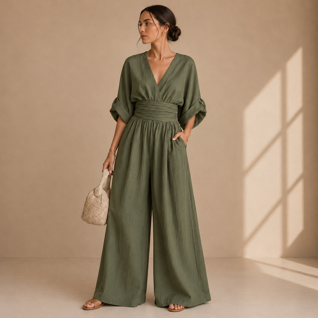 Séraphine | Combinaison palazzo col V