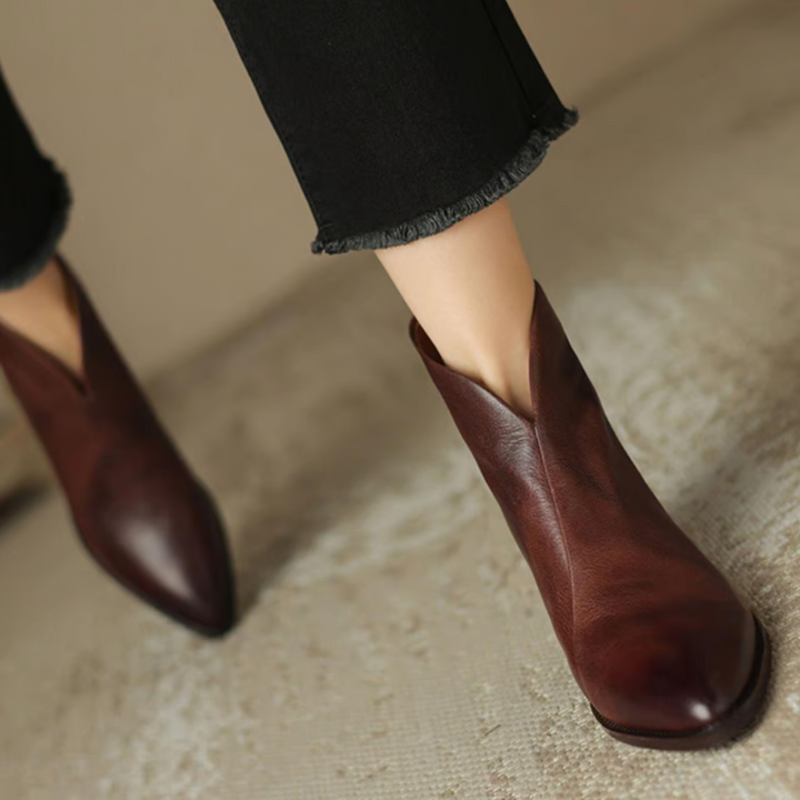 Anita - Bottines de luxe à talons bas