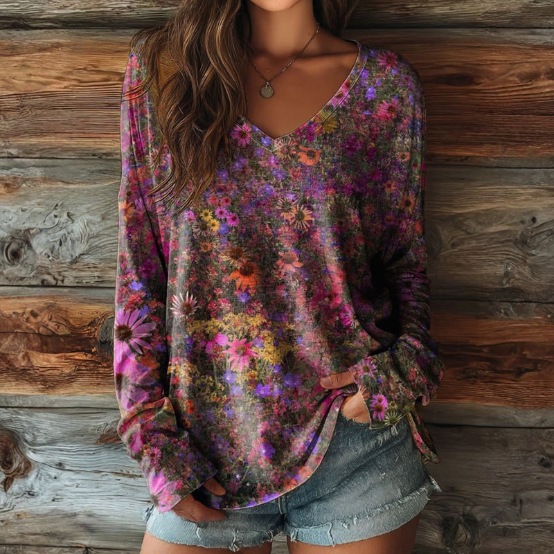 T-Shirt À Imprimé Floral Vintage