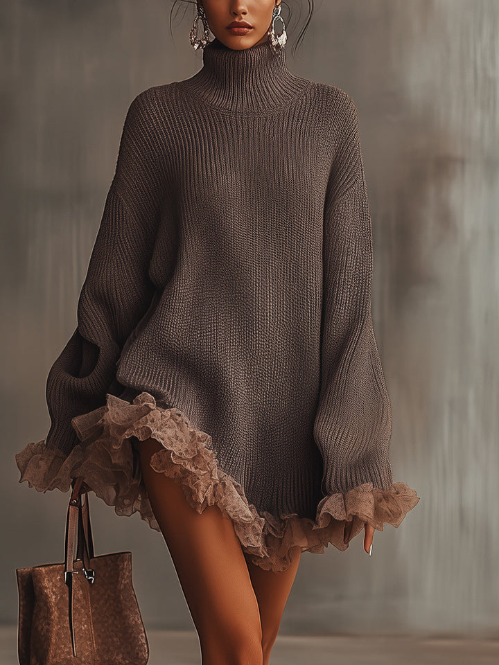 Robe pull à volants — Douce, chaude & romantique