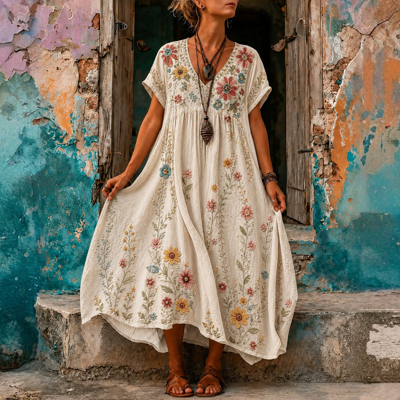 Aurore | Robe longue brodée