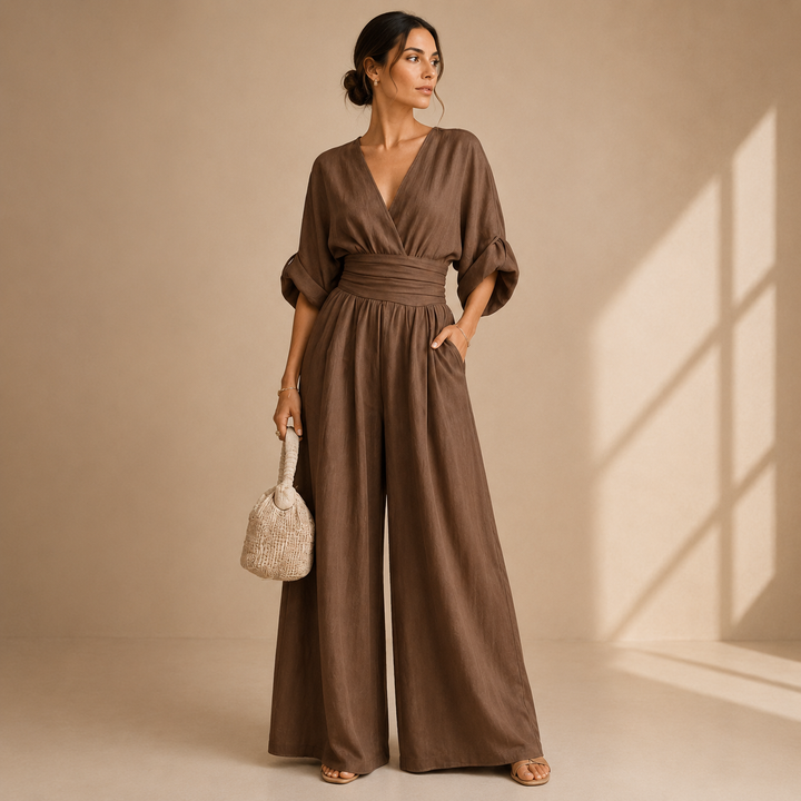Séraphine | Combinaison palazzo col V