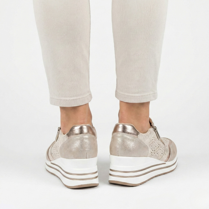 Inès | Sneaker compensée zippée
