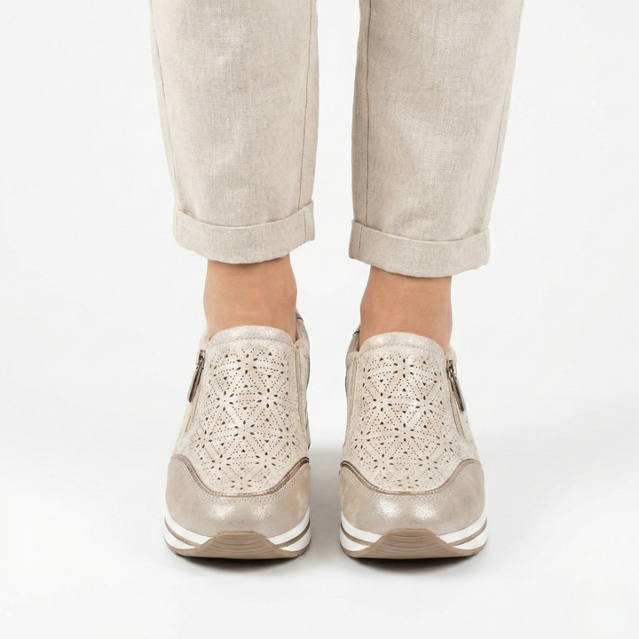 Inès | Sneaker compensée zippée