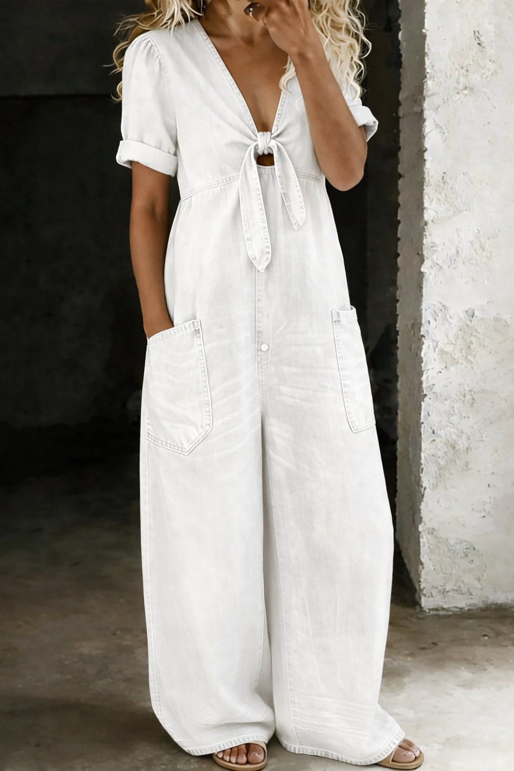Maya | Combinaison denim col V