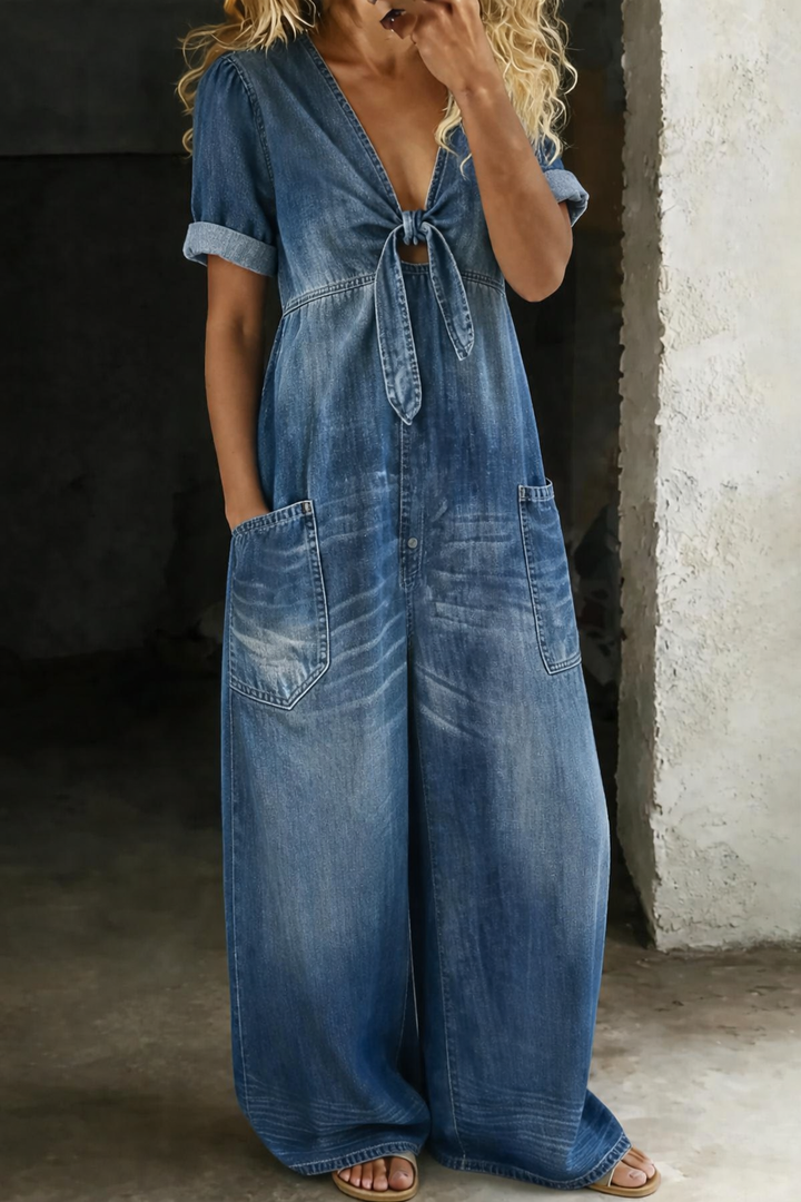 Maya | Combinaison denim col V