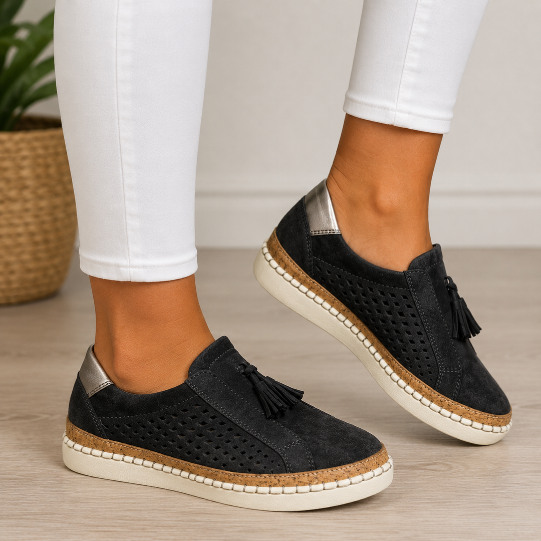 Camille | Slip-on Orthopédiques à pompon