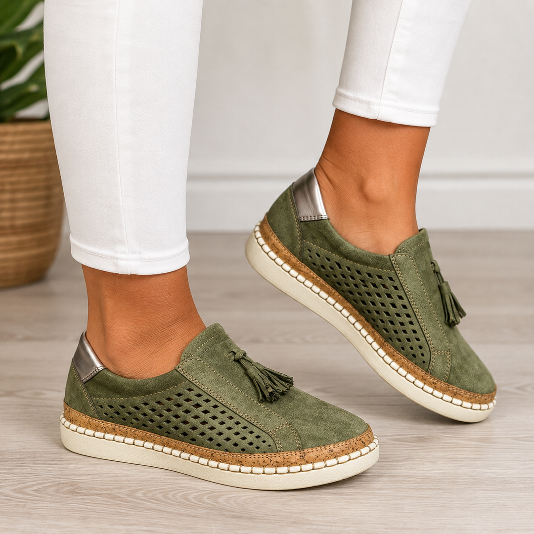 Camille | Slip-on Orthopédiques à pompon