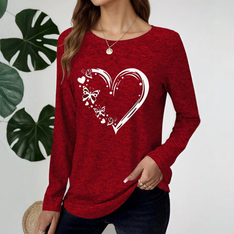 T-Shirt Décontracté Imprimé Coeur